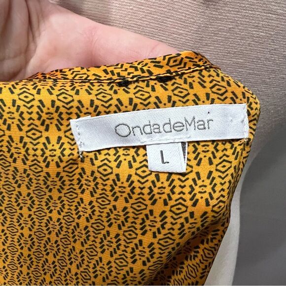 OndadeMar Women's Geo Print Button Decor Flare Tank Size Large Retro - Picture 5 of 7